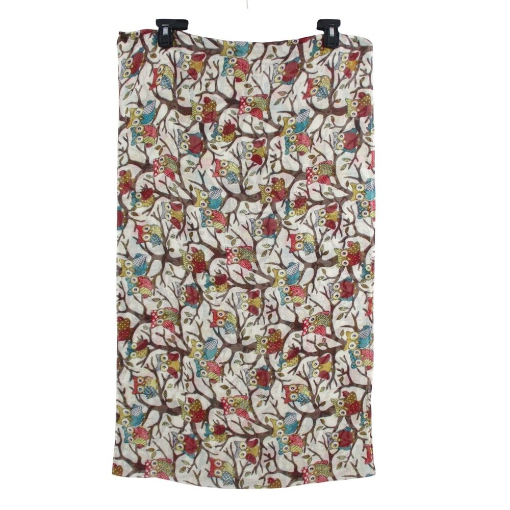 Vivian & Vincent Colorful Owl Pattern Infinity Scarf 35x20 Inches 100% Viscose S